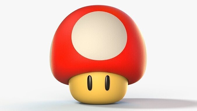 Super Mario Red Mushroom Low-poly 3D model