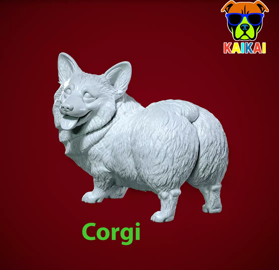Welsh Corgi dog staute - tailless corgi dog model - 3D print 3D print model_0