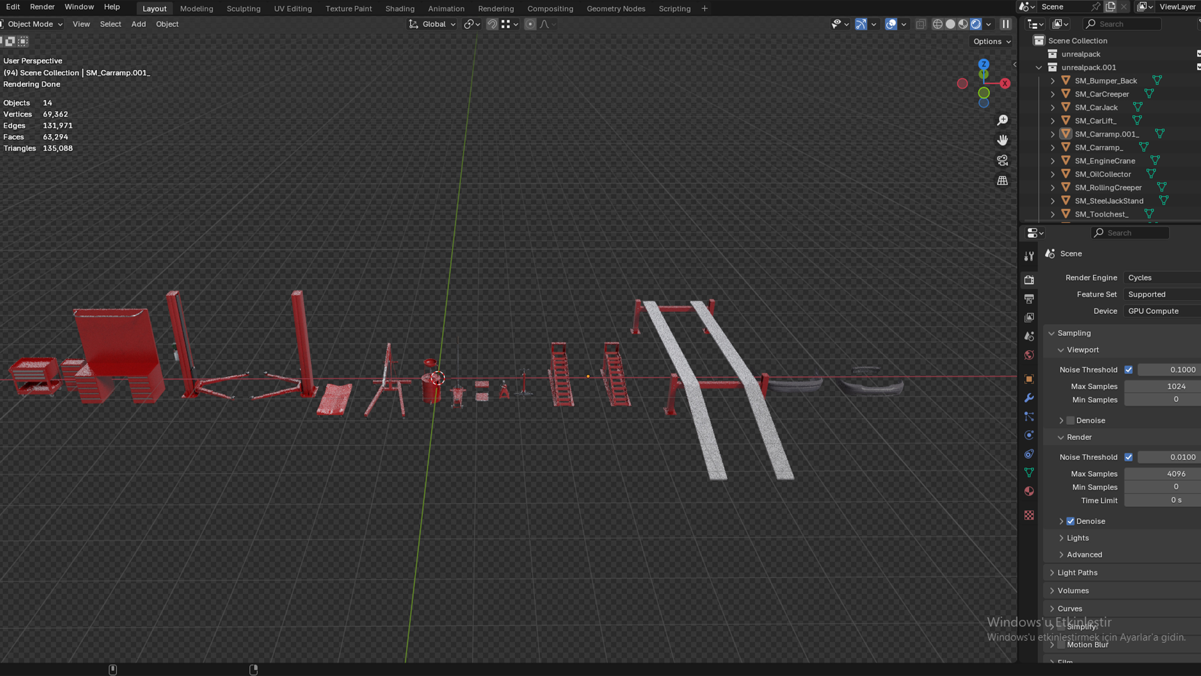 Car Service Equipment Pack Low-poly 3D model_15