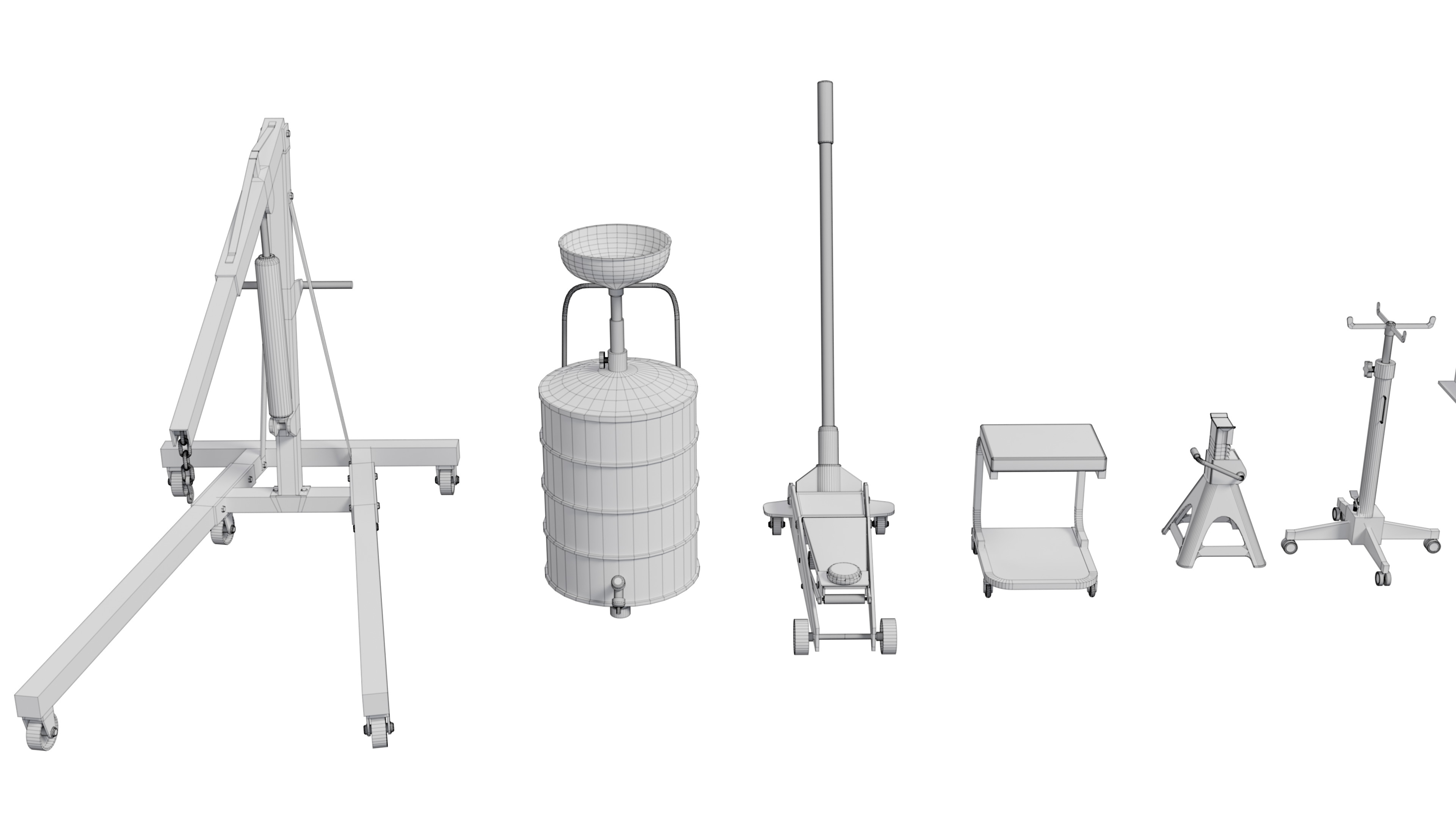 Car Service Equipment Pack Low-poly 3D model_20