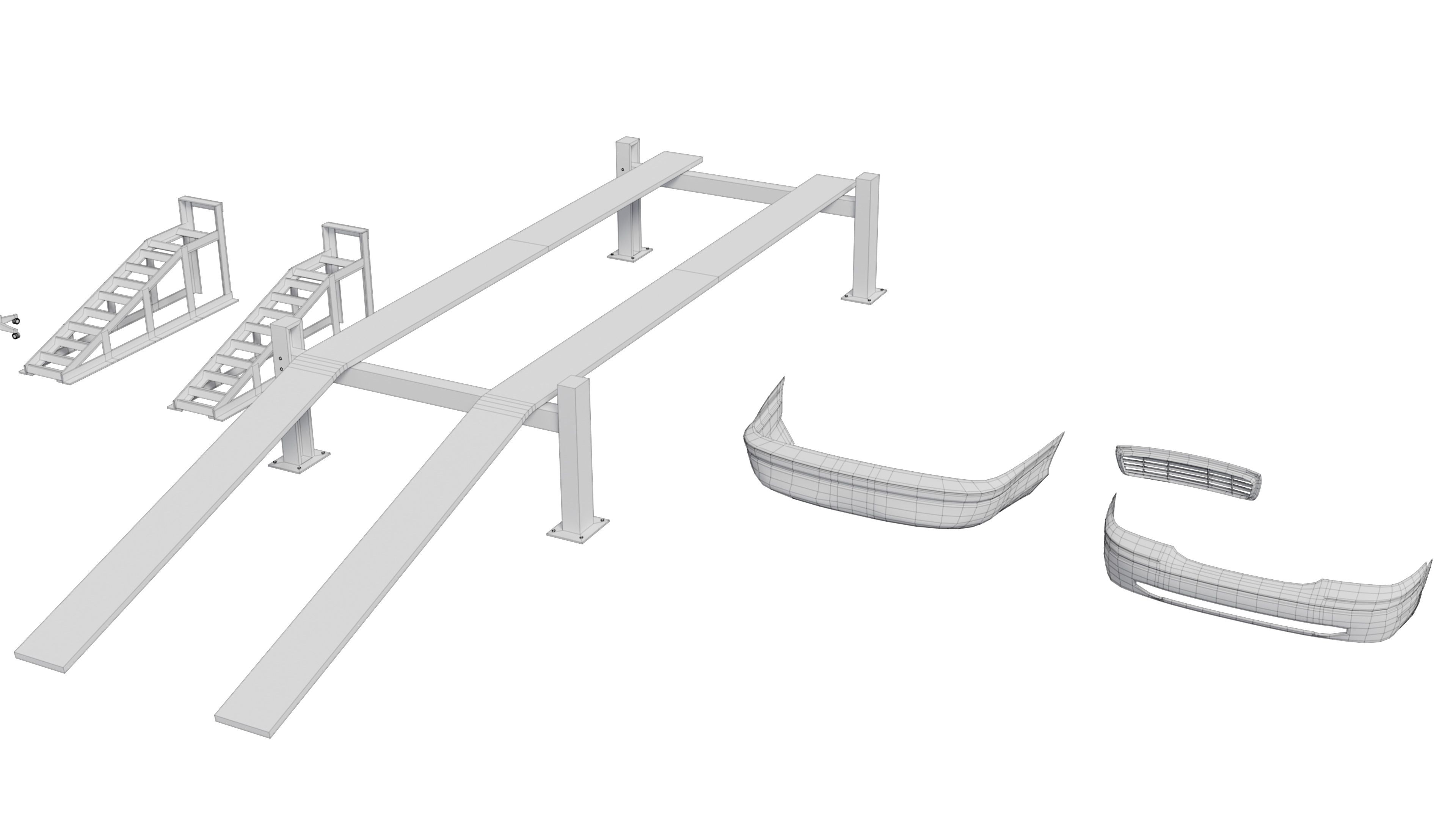 Car Service Equipment Pack Low-poly 3D model_19