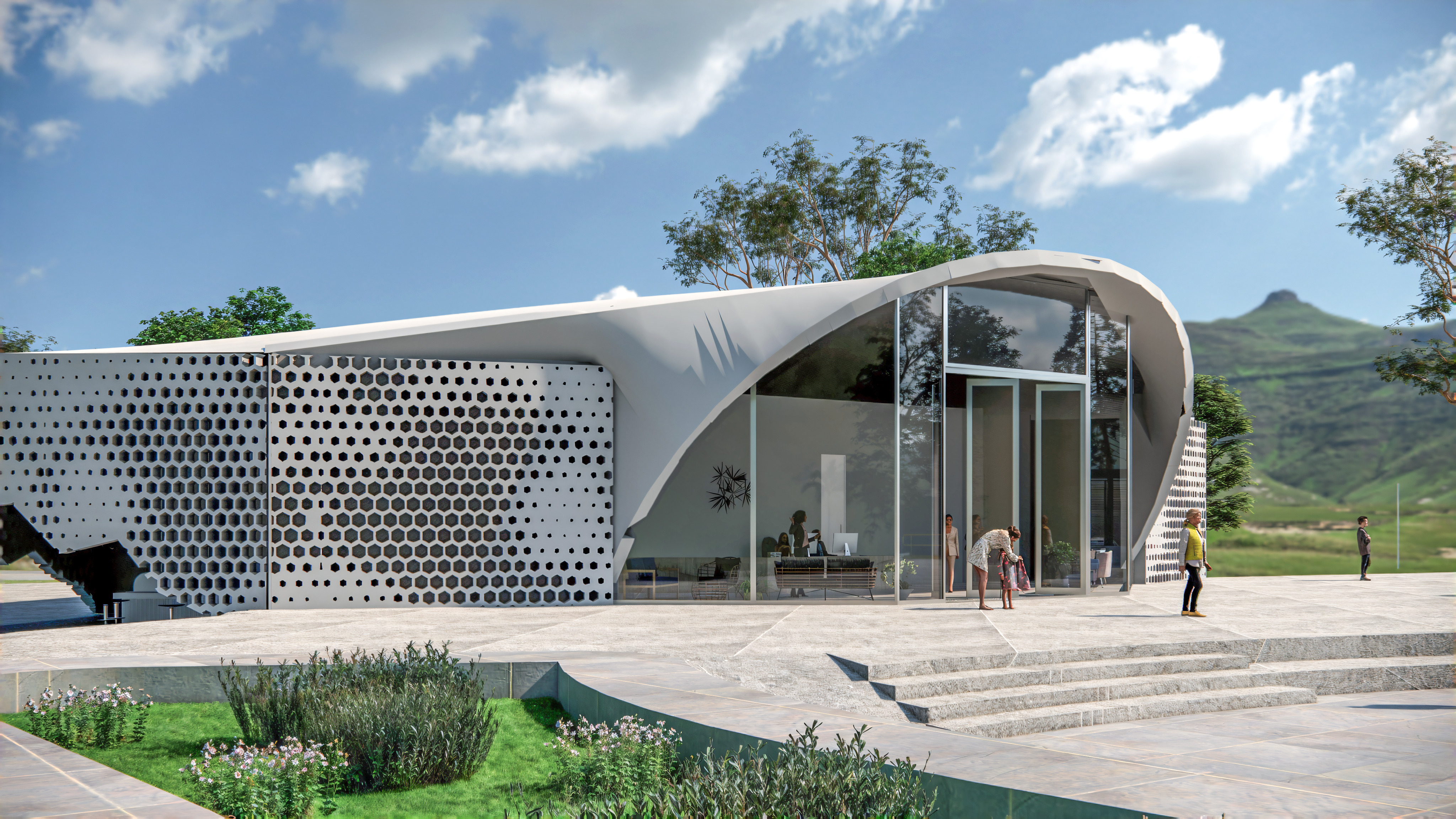 Auditorium interior and exterior 3D model_6