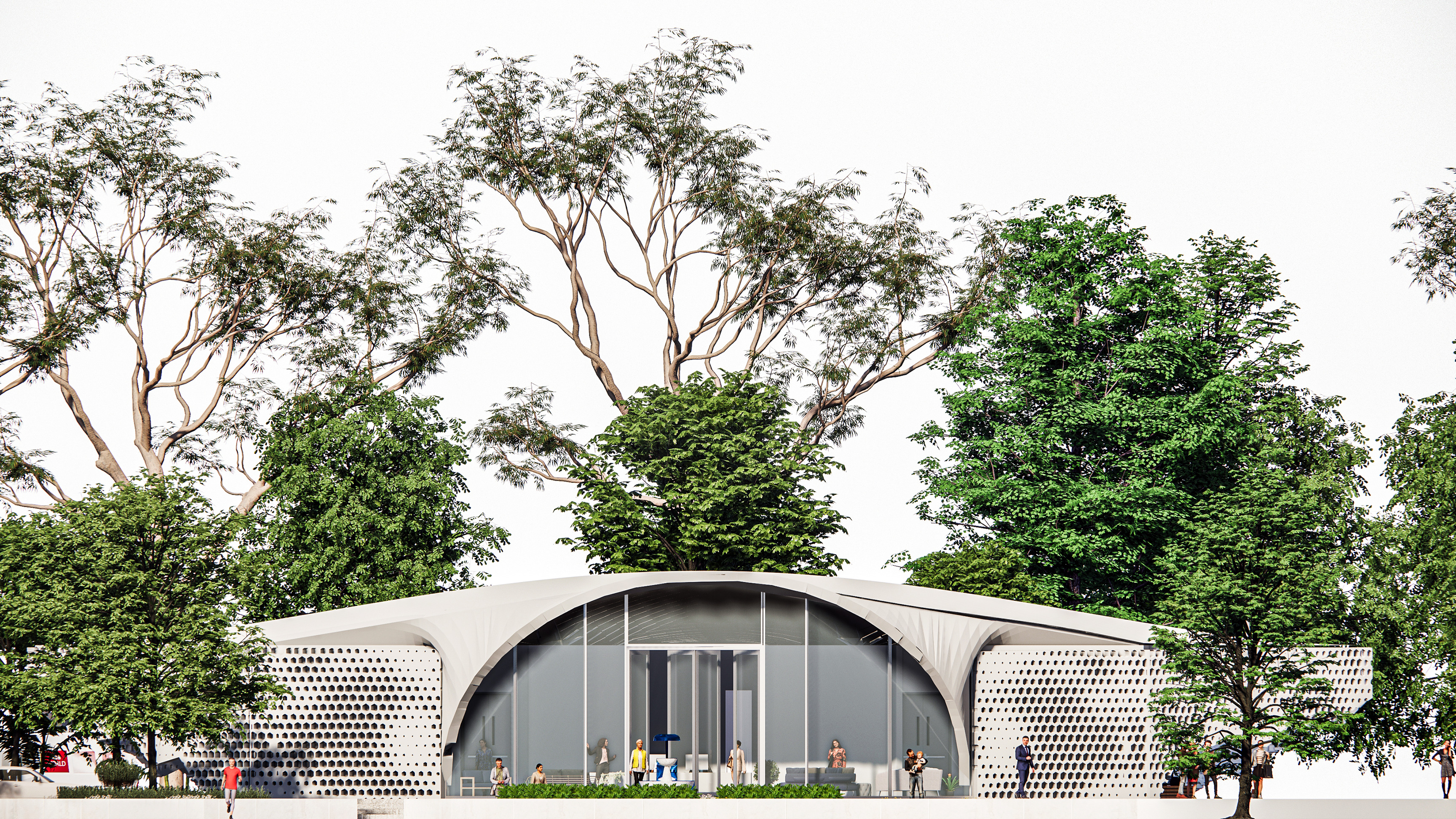 Auditorium interior and exterior 3D model_11