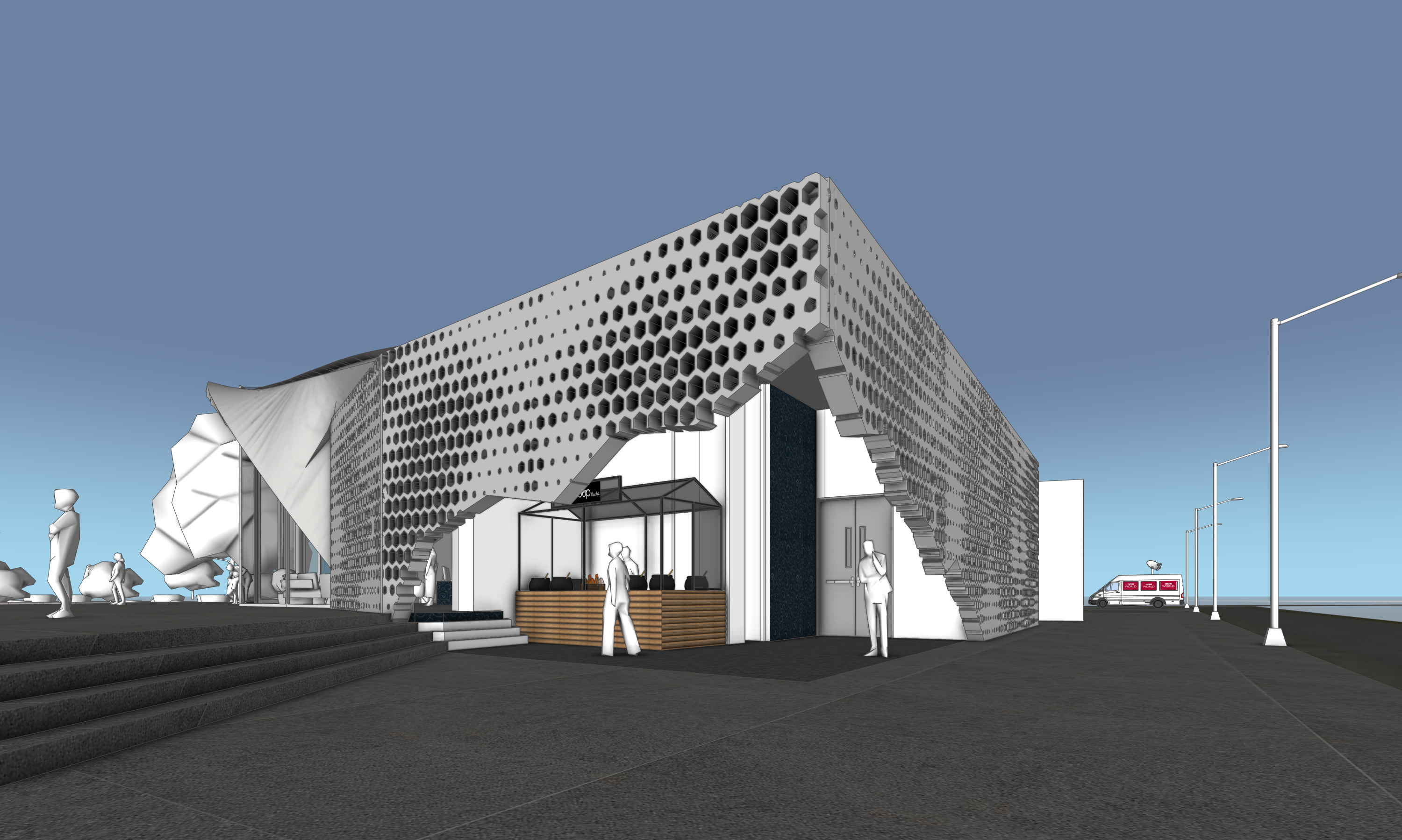 Auditorium interior and exterior 3D model_27