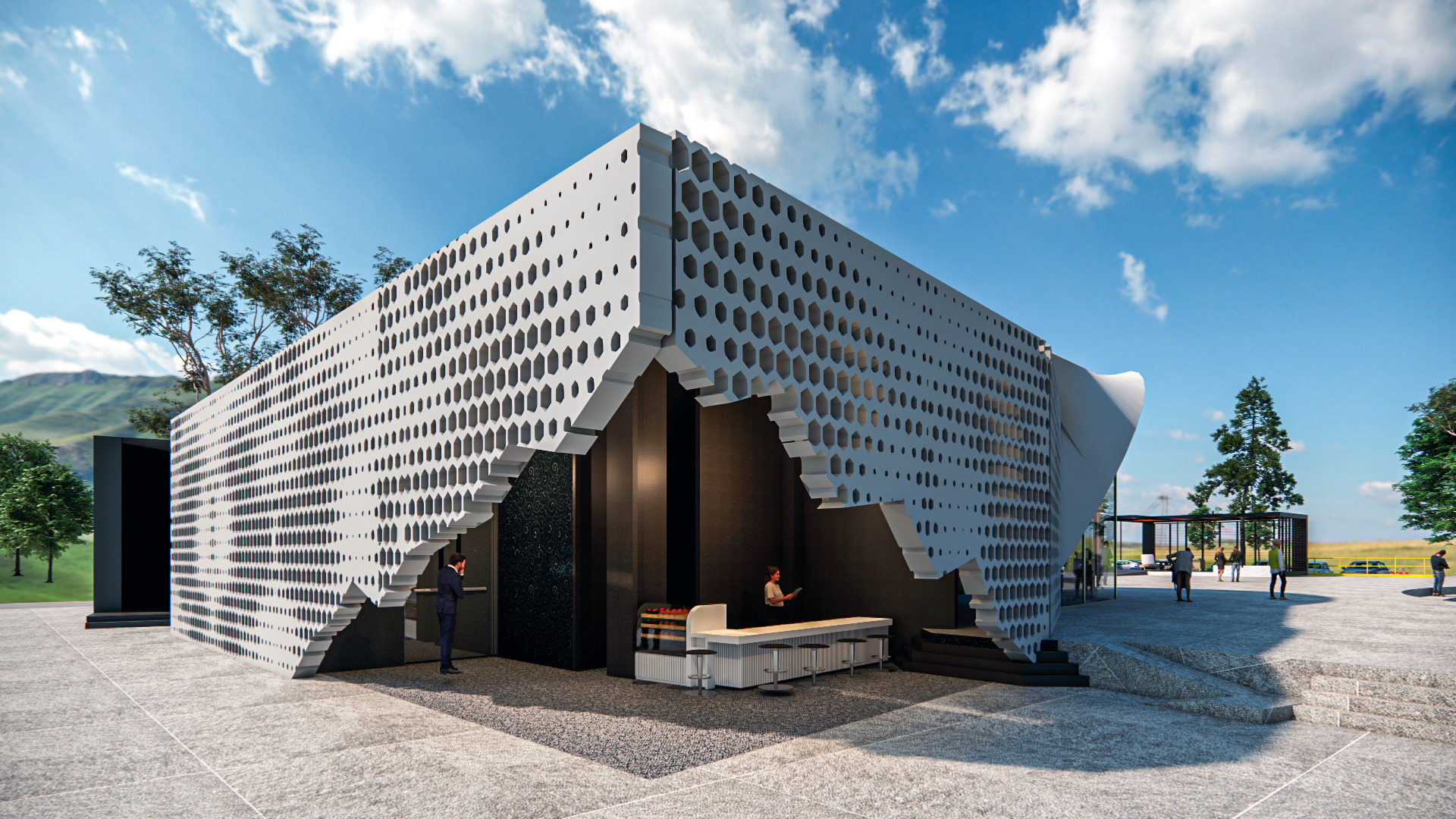 Auditorium interior and exterior 3D model_16