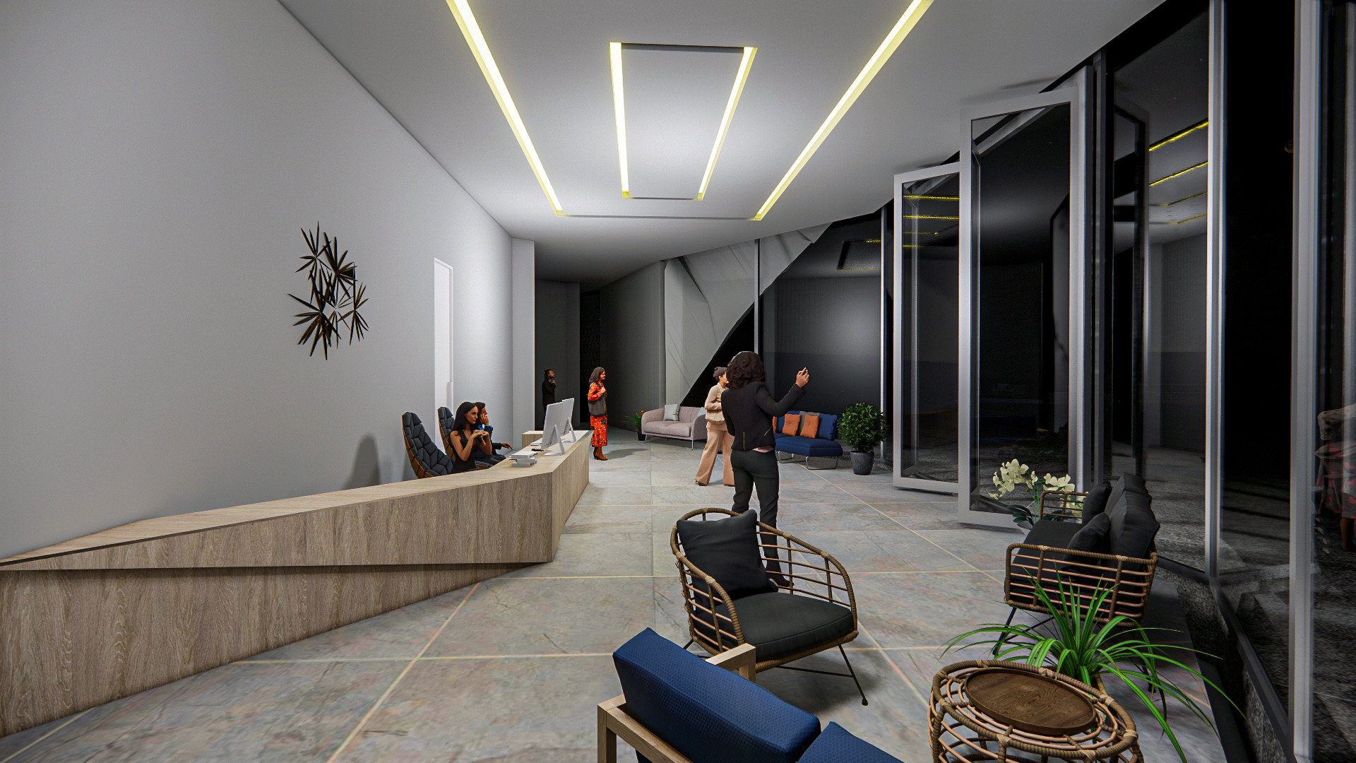 Auditorium interior and exterior 3D model_13