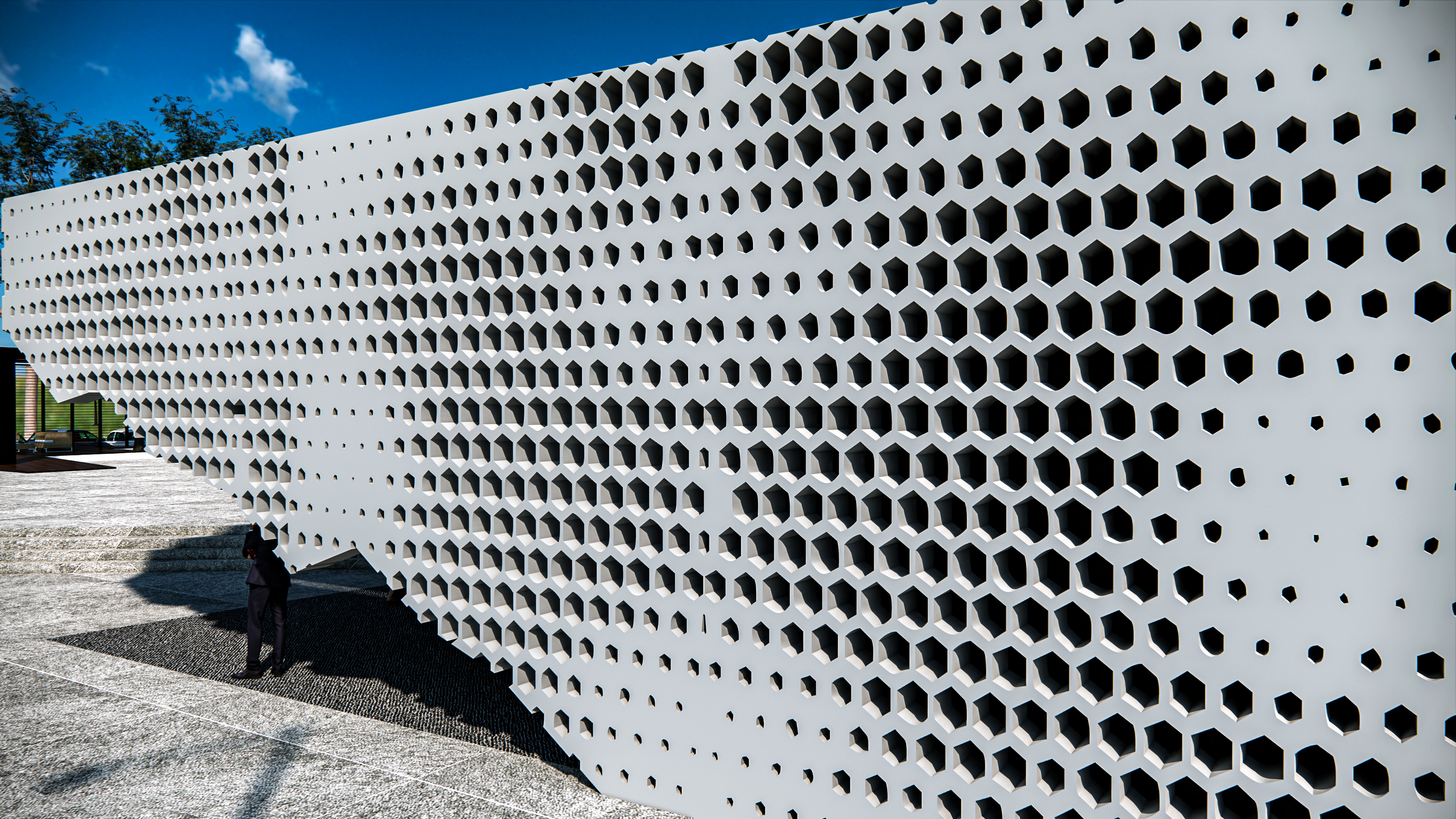 Auditorium interior and exterior 3D model_20