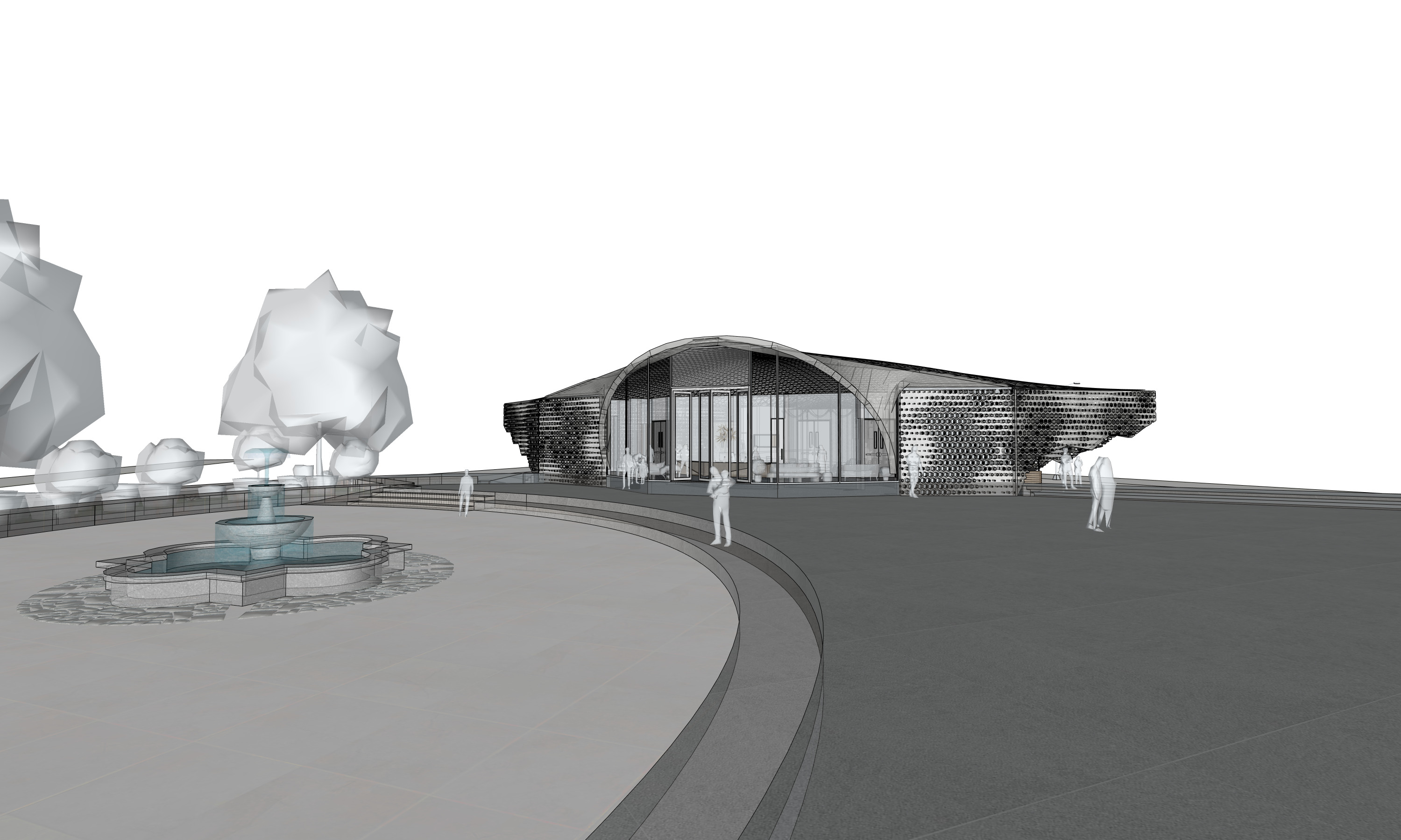 Auditorium interior and exterior 3D model_26