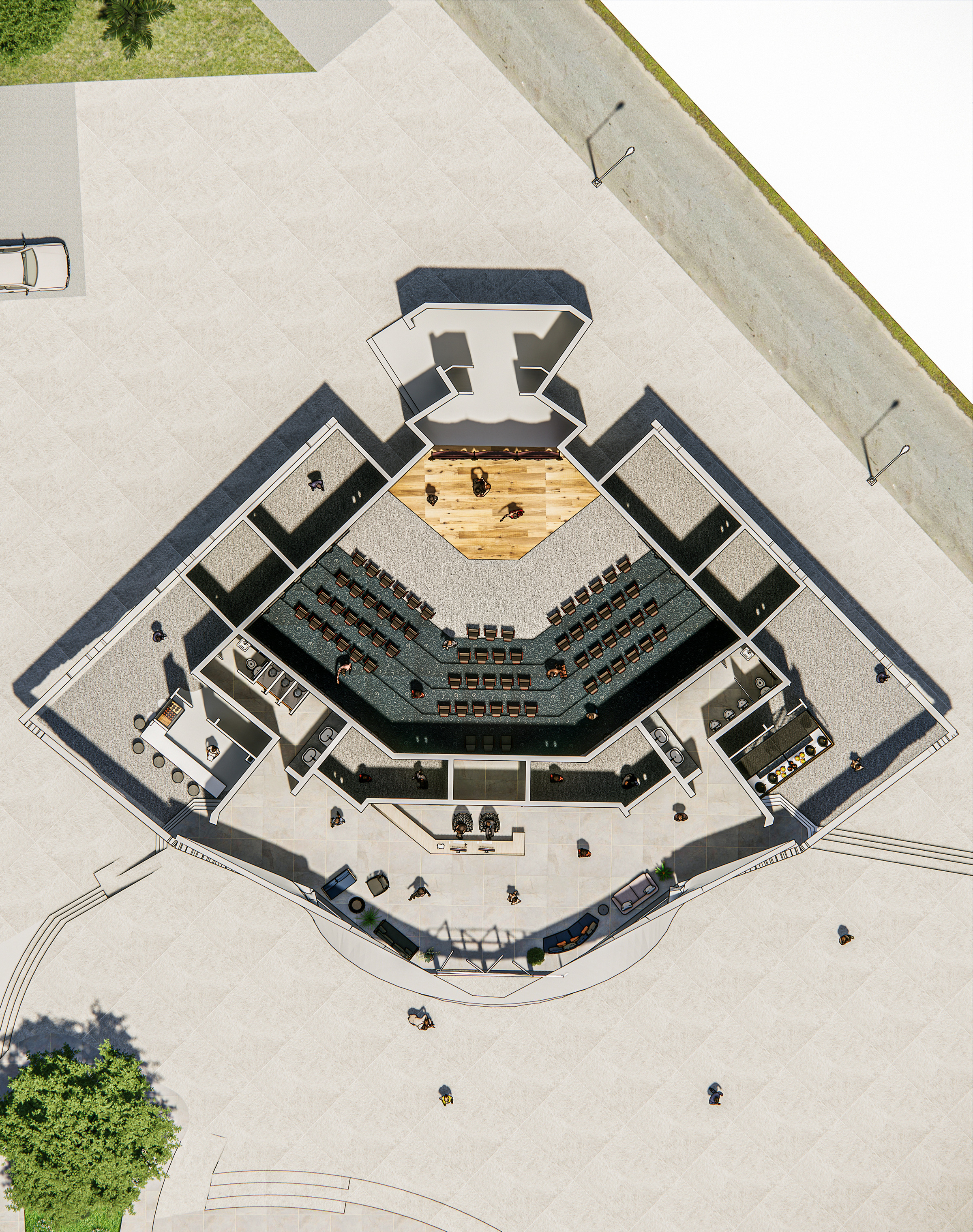 Auditorium interior and exterior 3D model_14