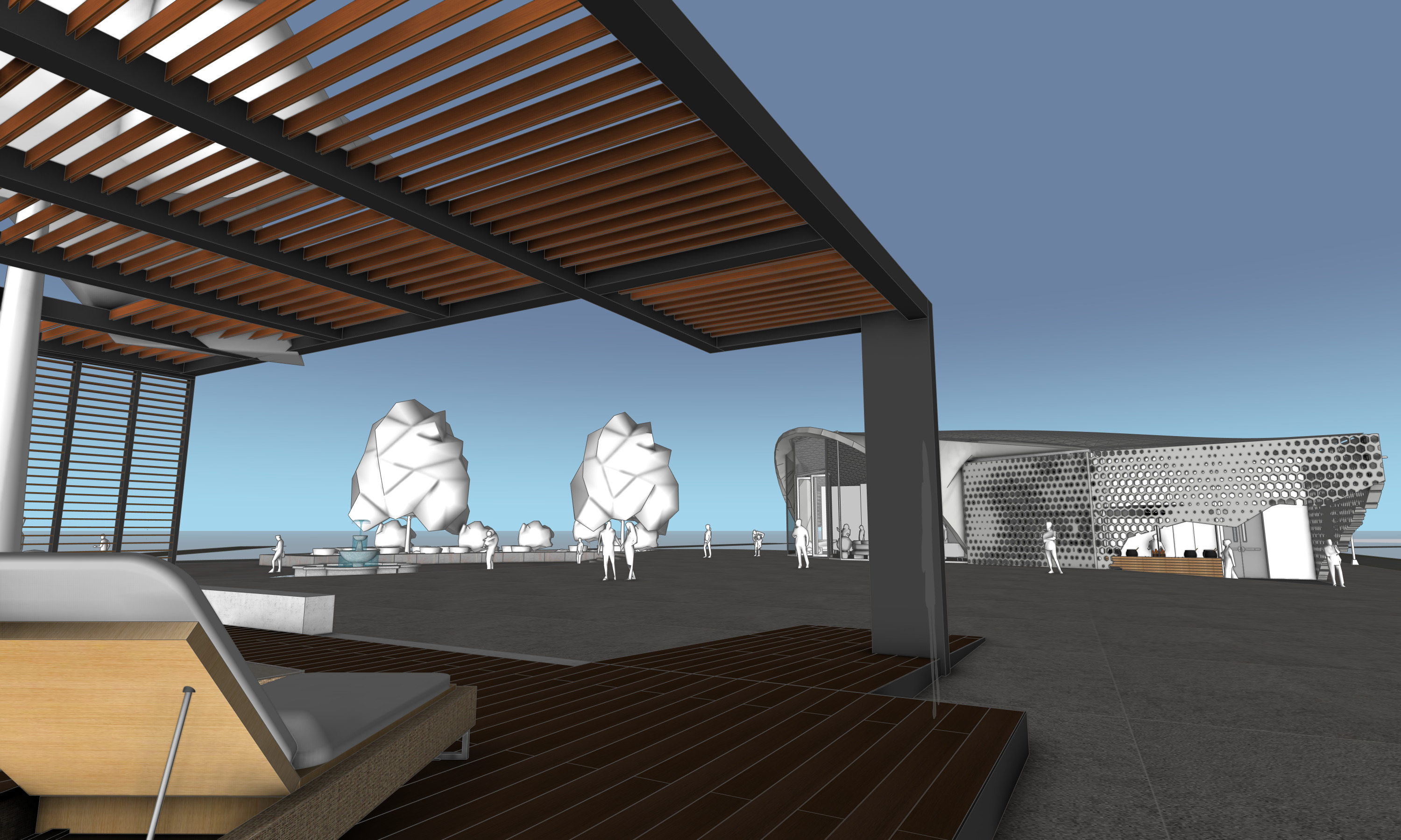 Auditorium interior and exterior 3D model_21