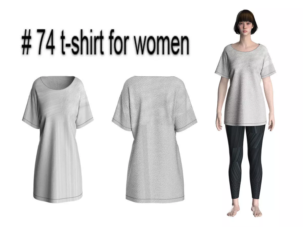 74 t-shirt for women 3D print model_0
