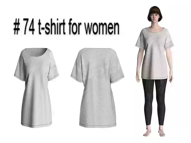 74 t-shirt for women 3D print model 74 t-shirt for women 3D print model