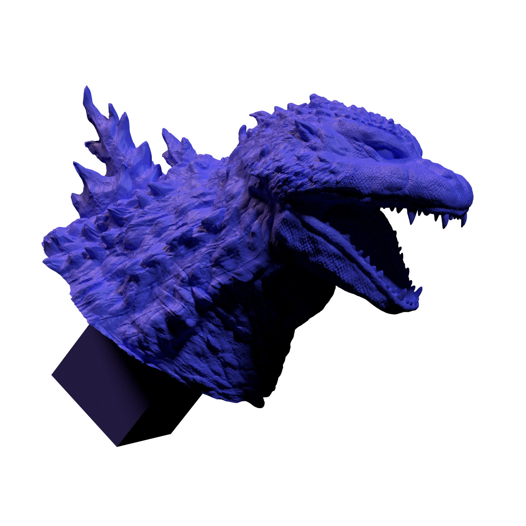 Godzilla 2000 3 pieces 3d print 3D print model_1
