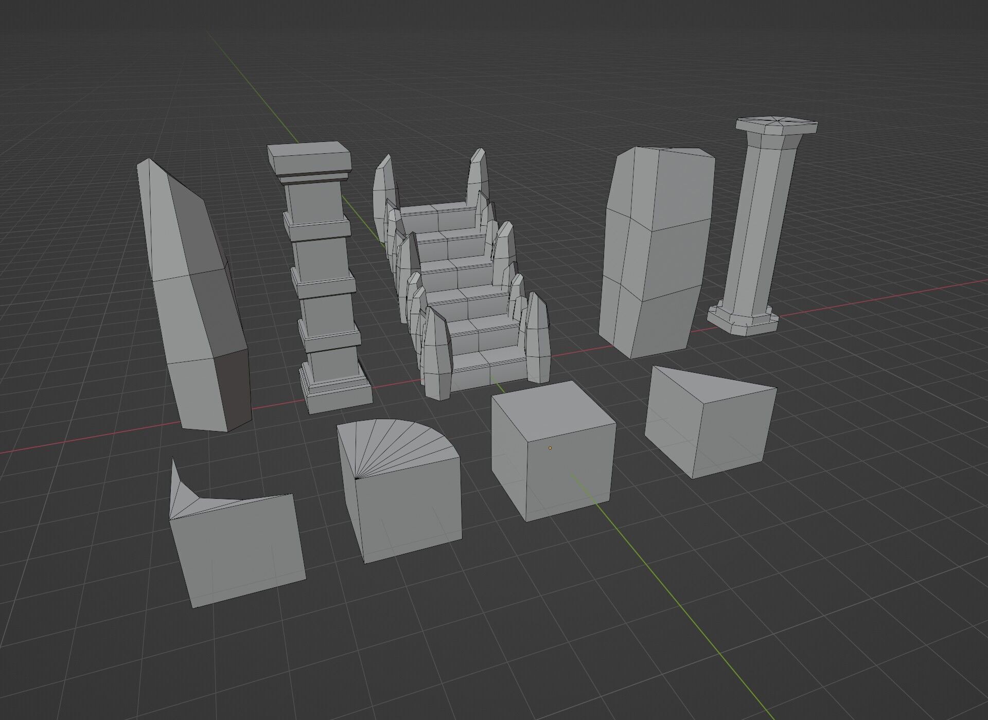 Modular Stylized Dungeon Kit Low-poly 3D Model Low-poly 3D model_29