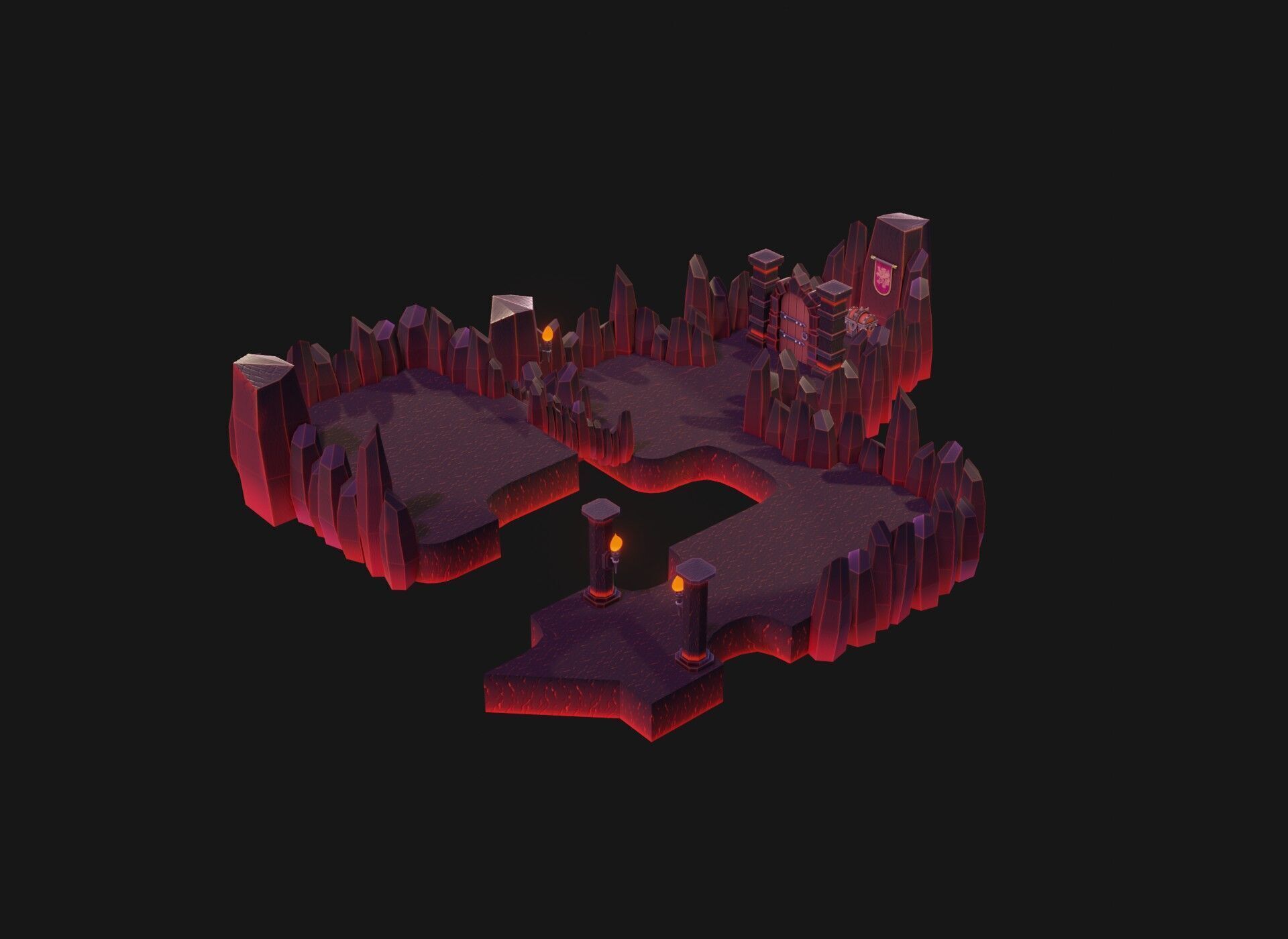 Modular Stylized Dungeon Kit Low-poly 3D Model Low-poly 3D model_16