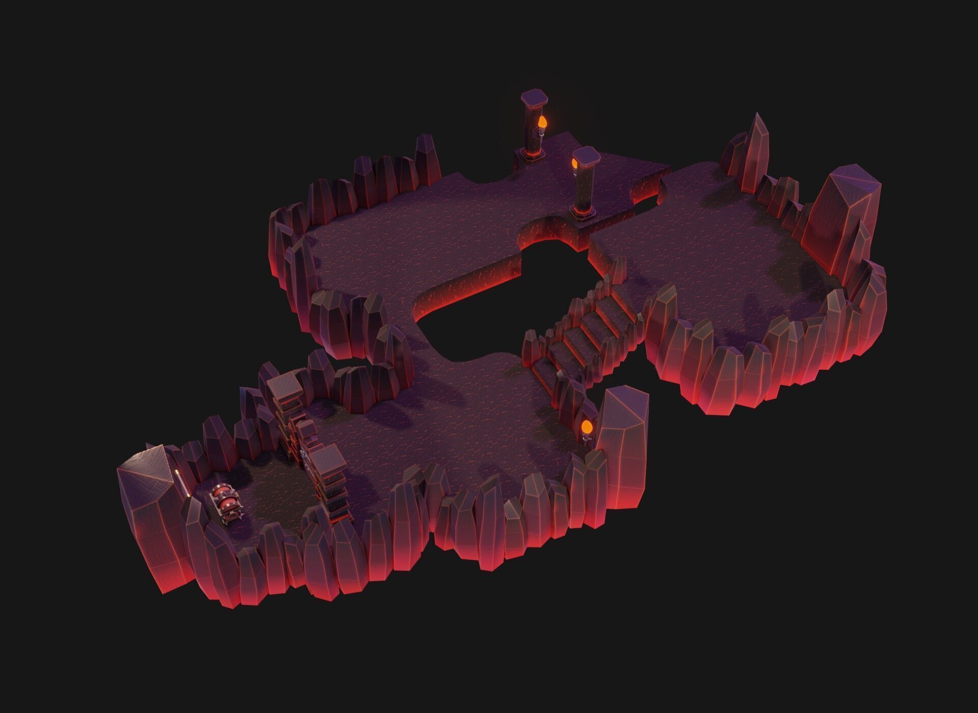 Modular Stylized Dungeon Kit Low-poly 3D Model Low-poly 3D model_17