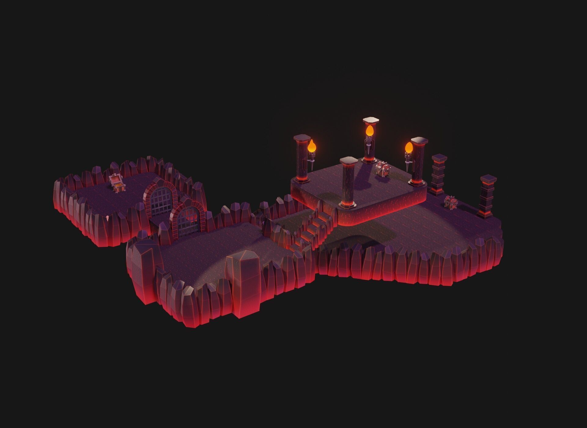 Modular Stylized Dungeon Kit Low-poly 3D Model Low-poly 3D model_26