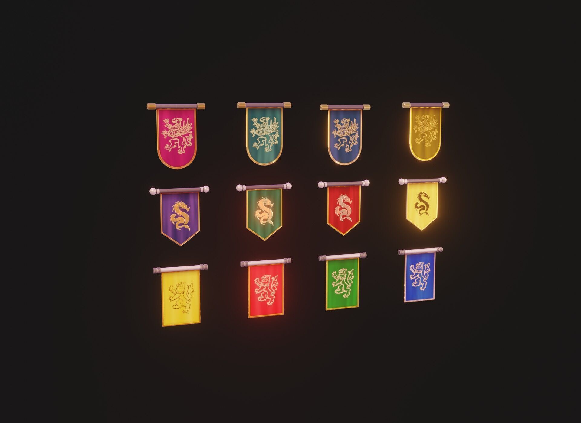 Modular Stylized Dungeon Kit Low-poly 3D Model Low-poly 3D model_13