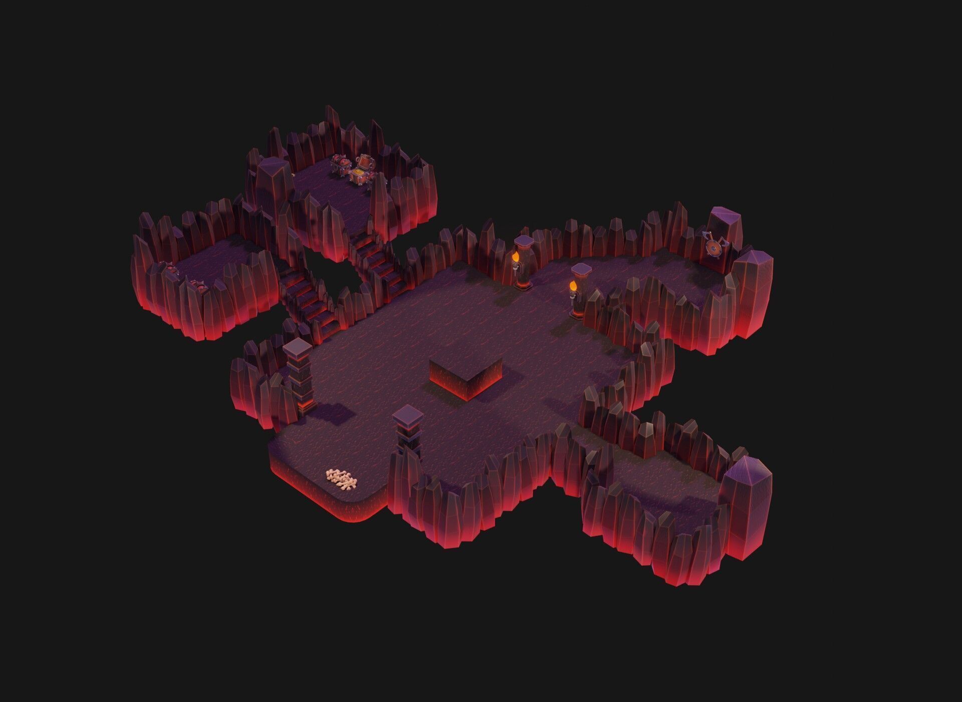 Modular Stylized Dungeon Kit Low-poly 3D Model Low-poly 3D model_22