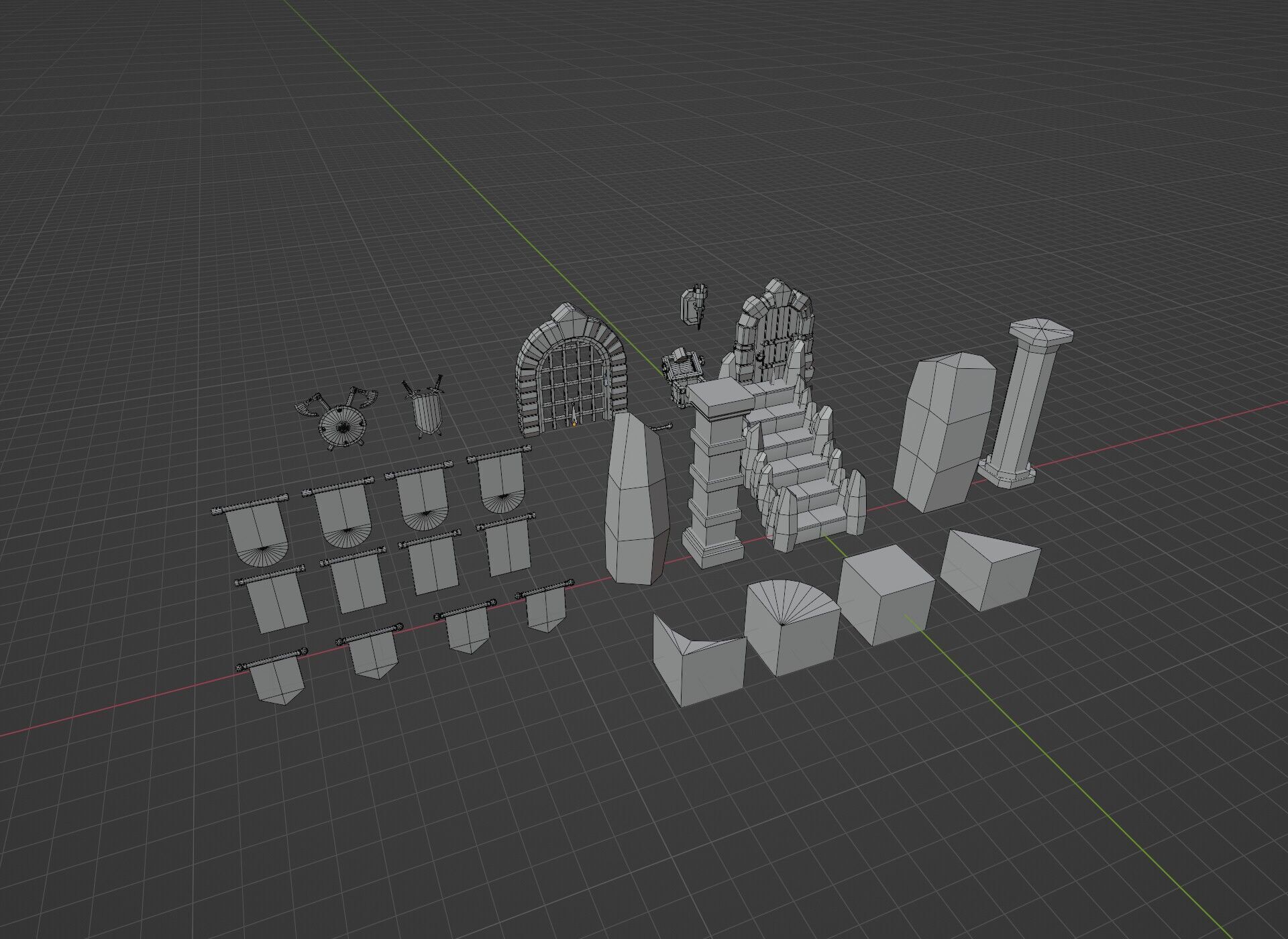 Modular Stylized Dungeon Kit Low-poly 3D Model Low-poly 3D model_34