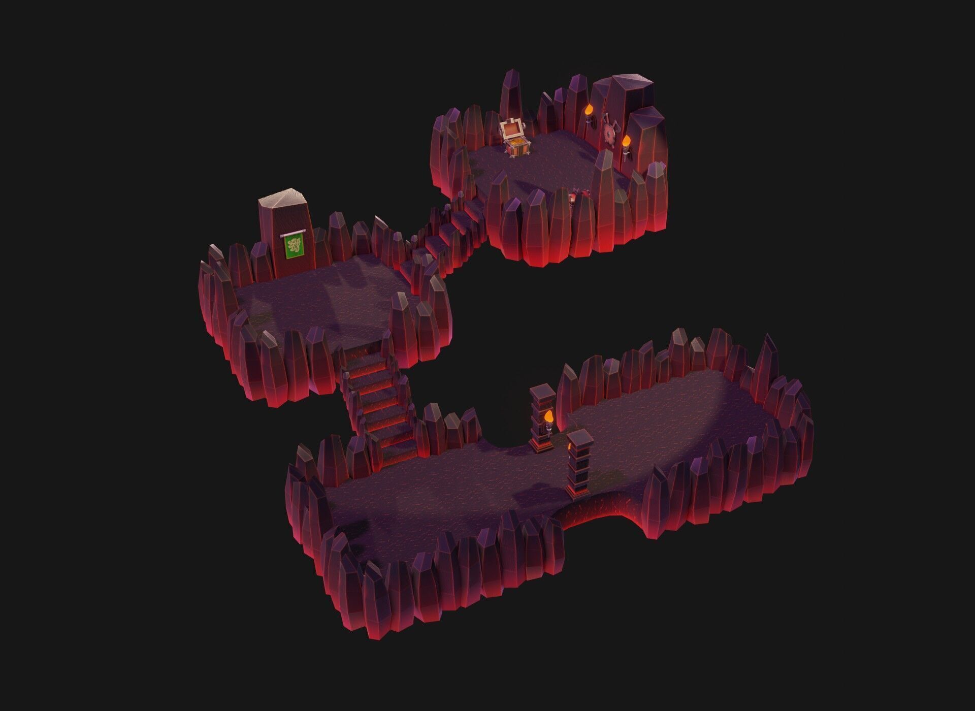 Modular Stylized Dungeon Kit Low-poly 3D Model Low-poly 3D model_18