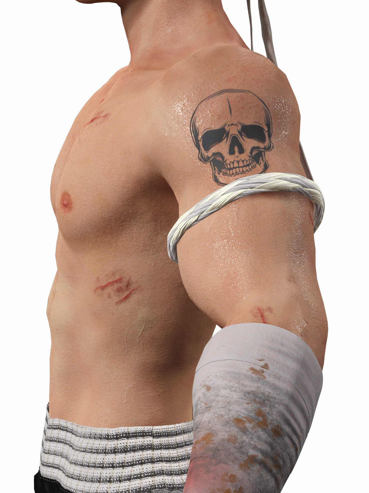 Realistic Male Fighter Battle-Ready Brawler with PBR Textures Low-poly 3D model_12