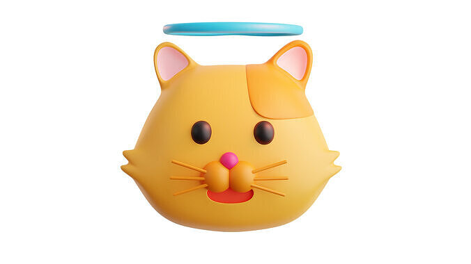 3D Cat Emoji  3D model