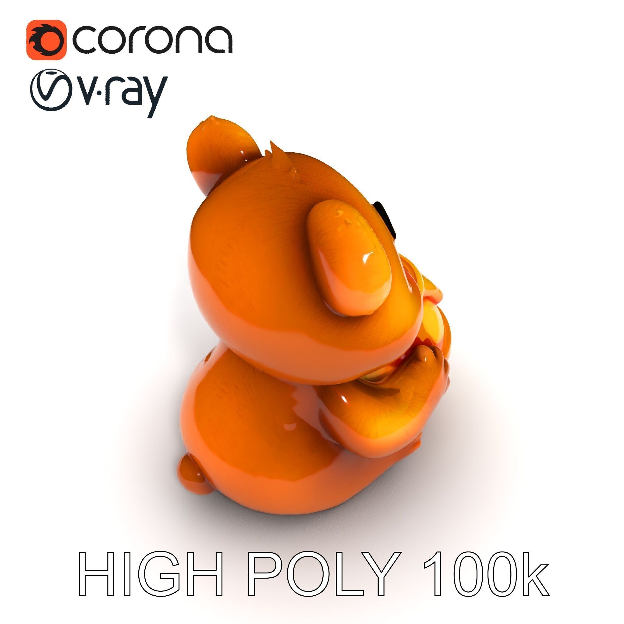 Adorable Bear with Honey Pot D Model Pack Low-poly 3D model_35