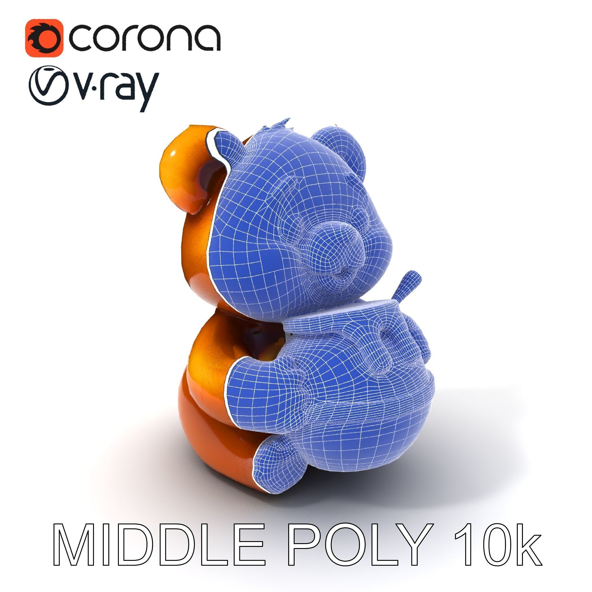 Adorable Bear with Honey Pot D Model Pack Low-poly 3D model_8