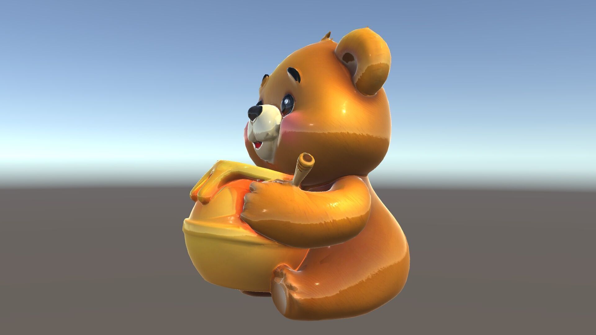 Adorable Bear with Honey Pot D Model Pack Low-poly 3D model_29