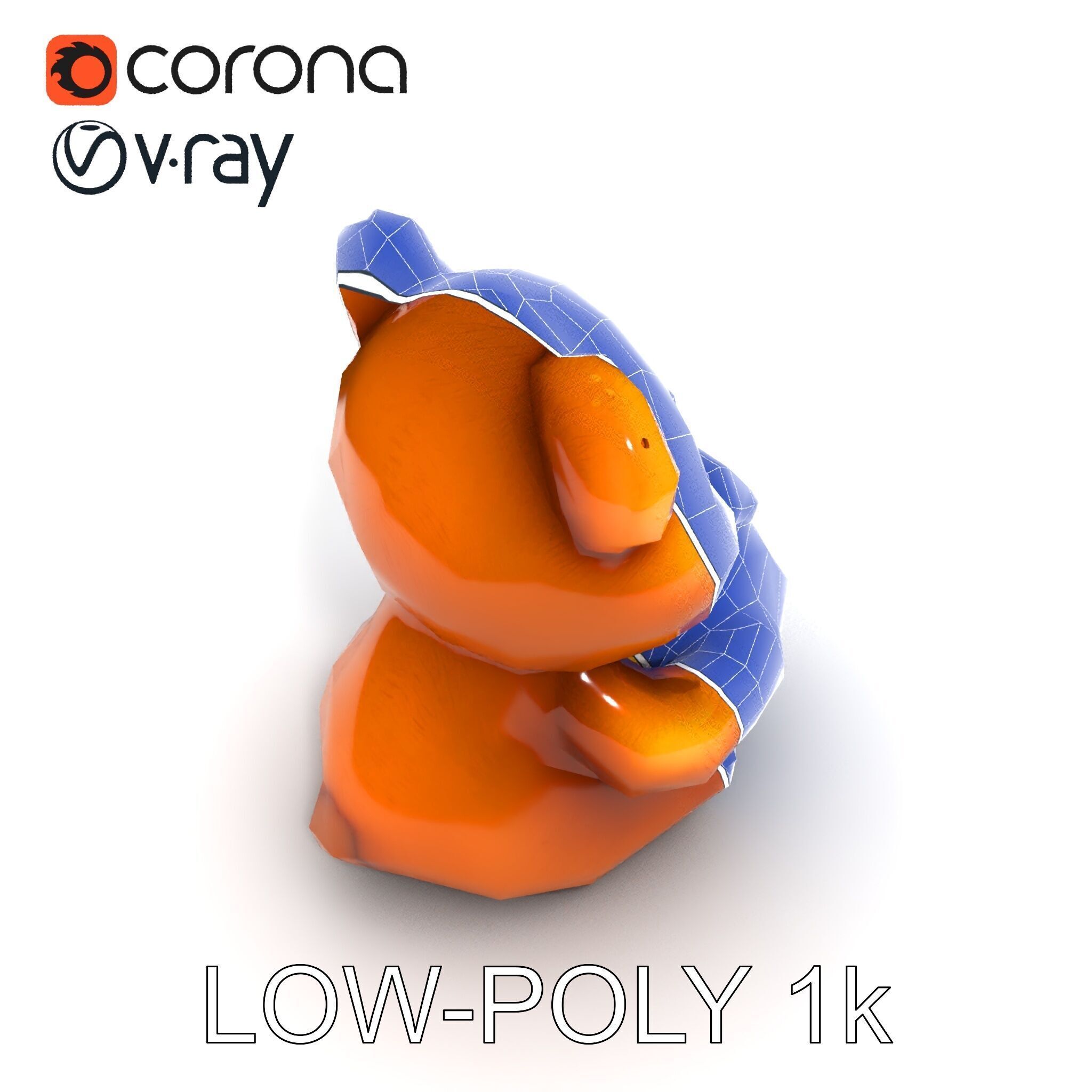 Adorable Bear with Honey Pot D Model Pack Low-poly 3D model_30