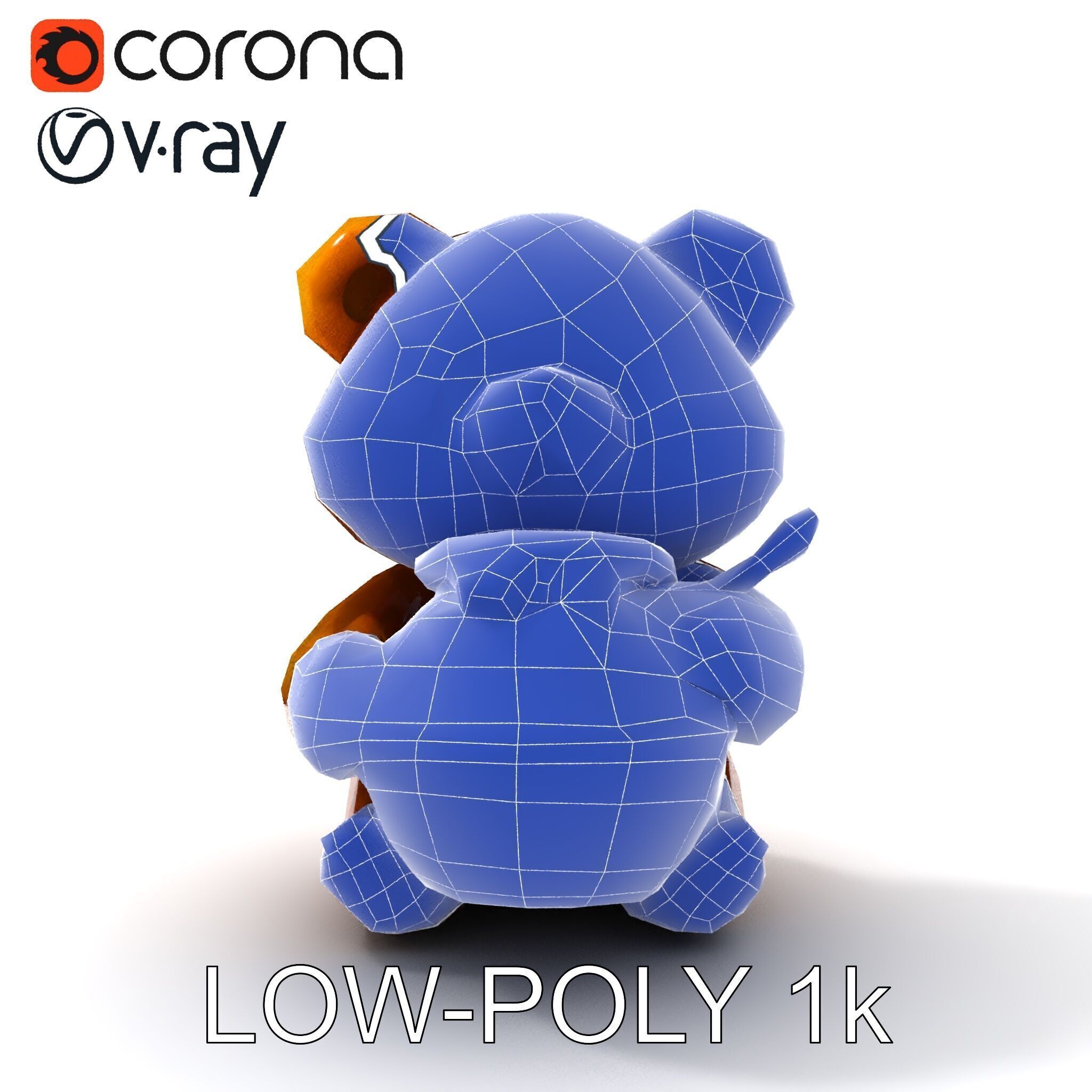 Adorable Bear with Honey Pot D Model Pack Low-poly 3D model_12