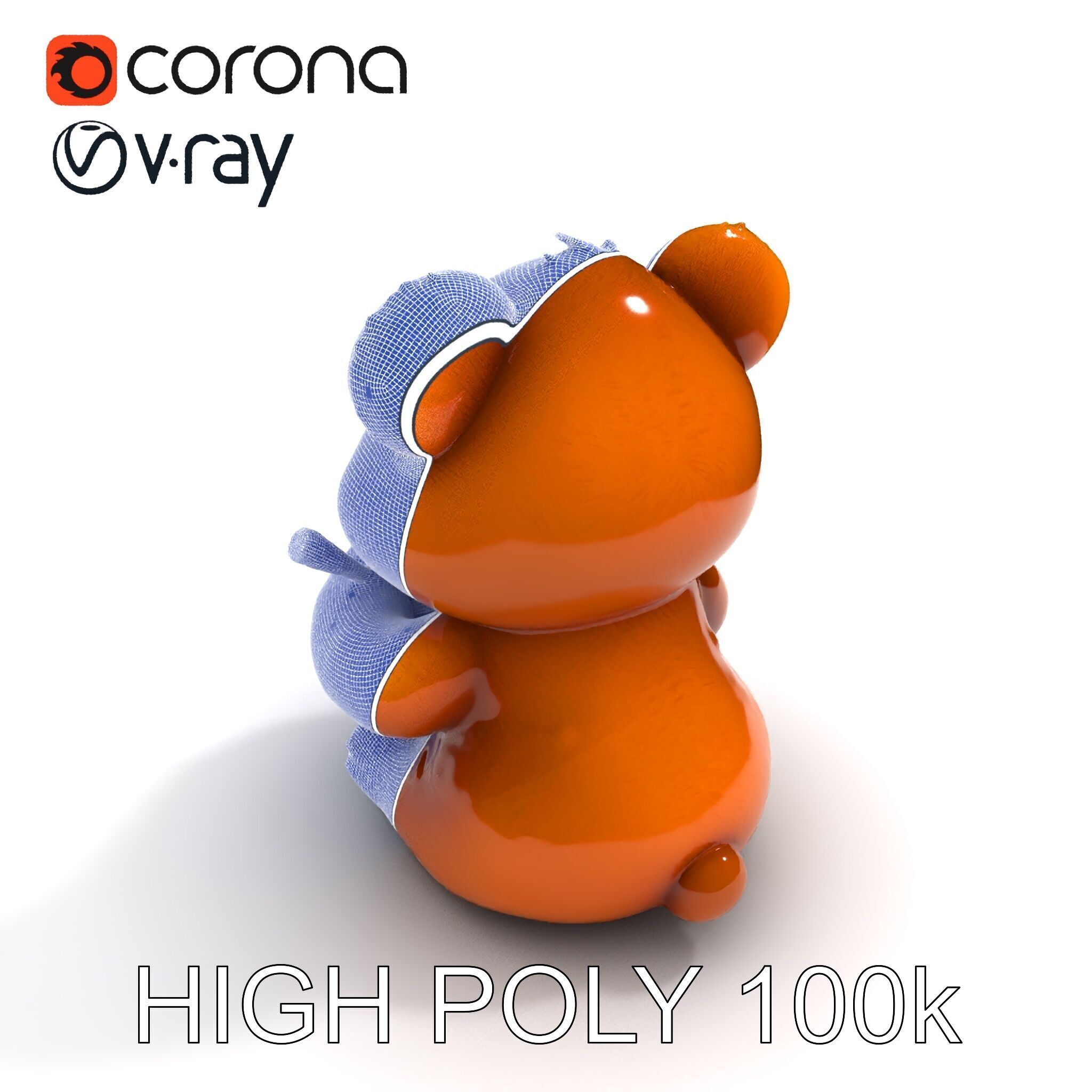 Adorable Bear with Honey Pot D Model Pack Low-poly 3D model_28