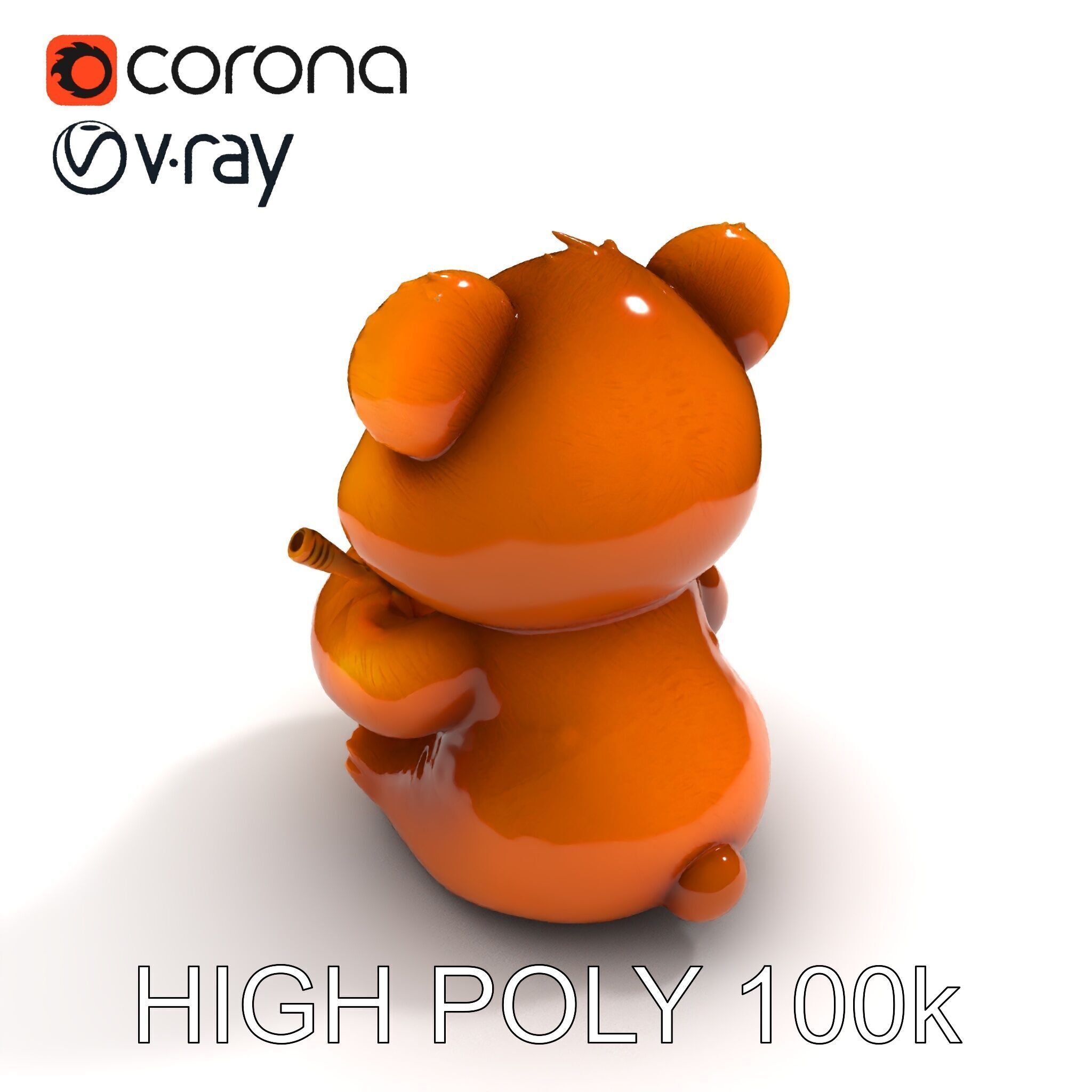 Adorable Bear with Honey Pot D Model Pack Low-poly 3D model_31