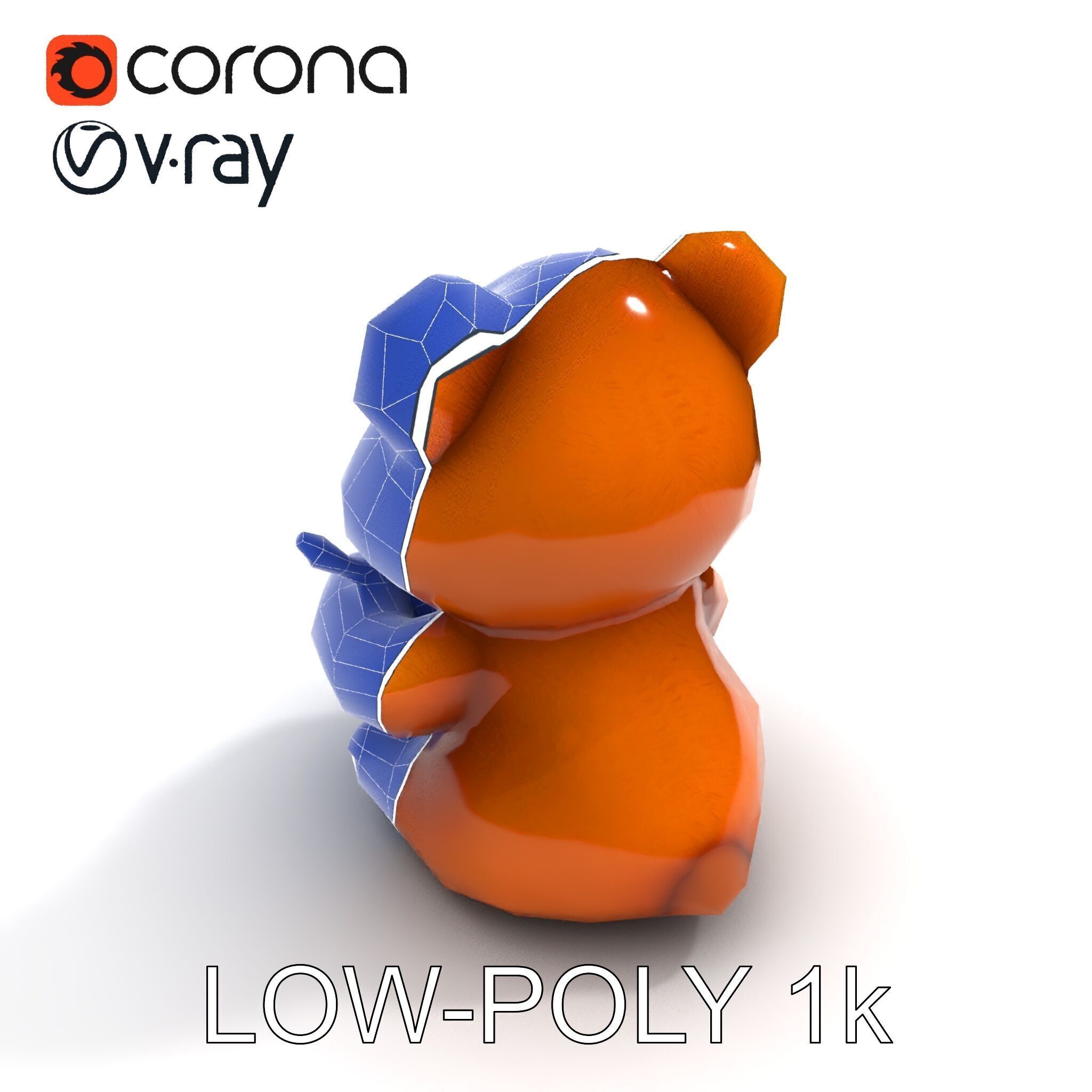 Adorable Bear with Honey Pot D Model Pack Low-poly 3D model_33