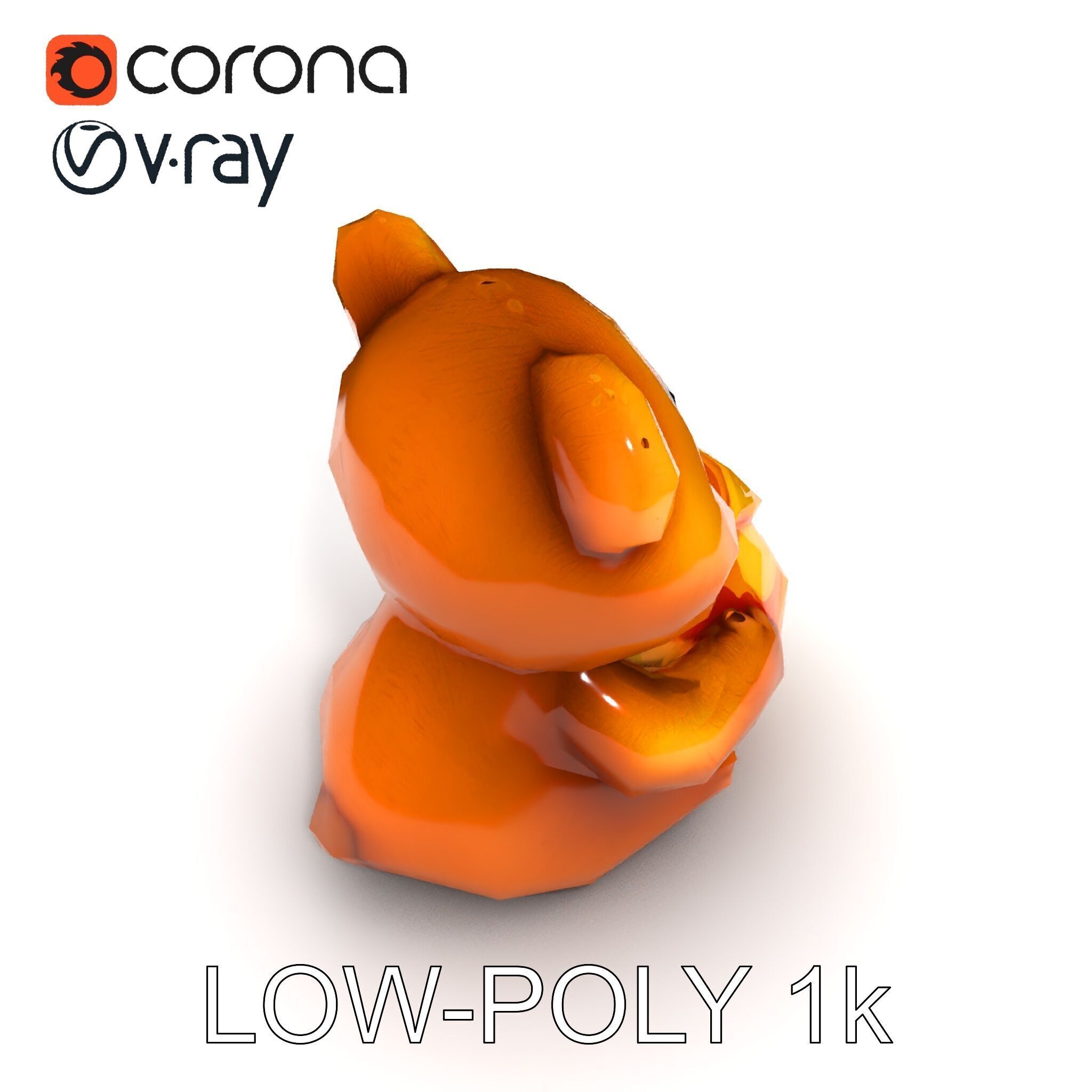 Adorable Bear with Honey Pot D Model Pack Low-poly 3D model_23
