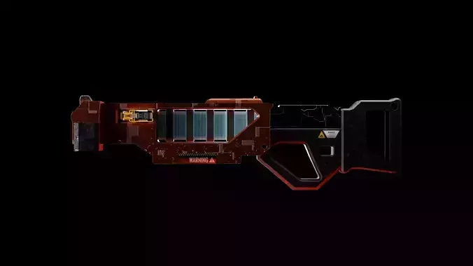 Red Surge  Futuristic SciFi Plasma Rifle  Game Ready