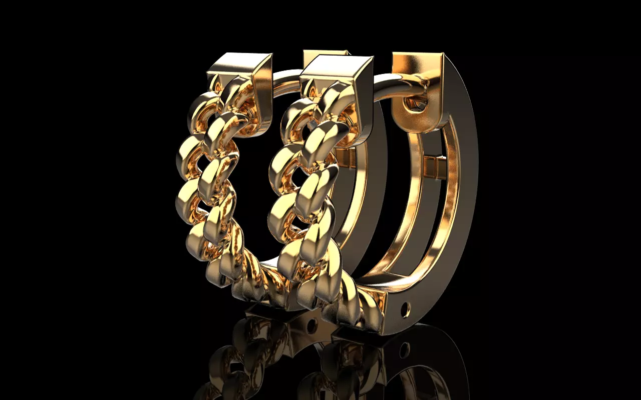 Cuban earring model 1312 3D print model_0