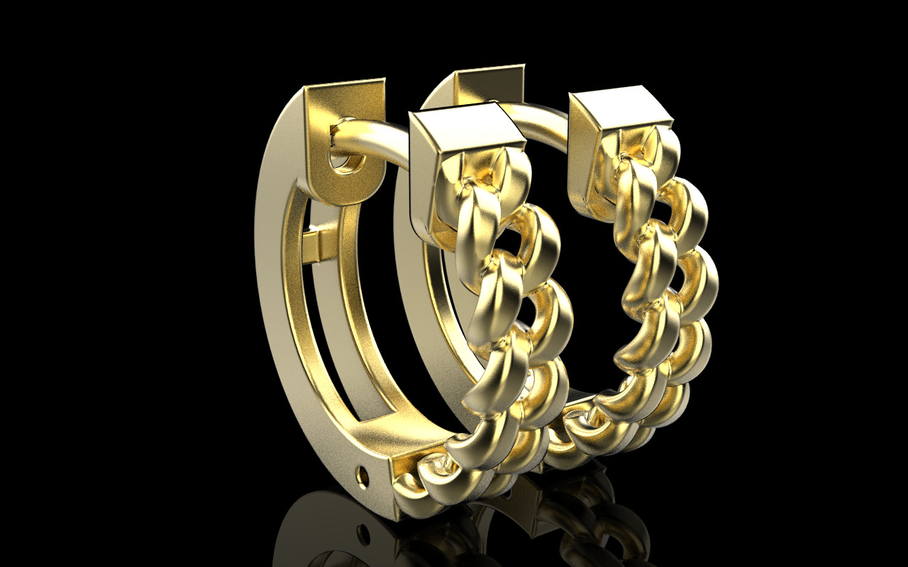 Cuban earring model 1312 3D print model_20