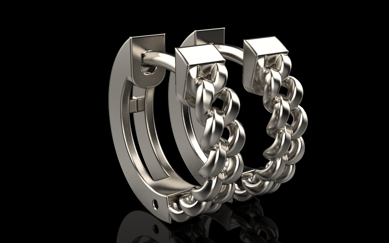 Cuban earring model 1312 3D print model_21