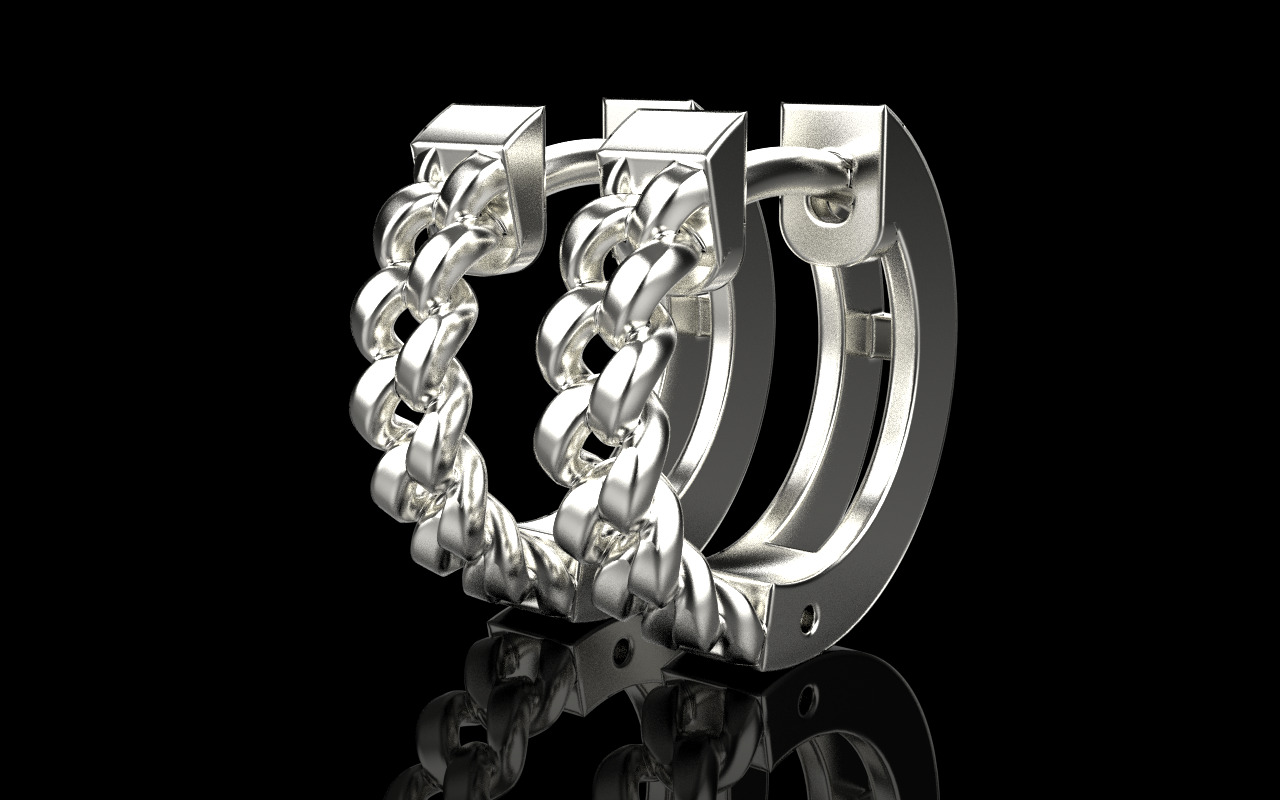 Cuban earring model 1312 3D print model_12