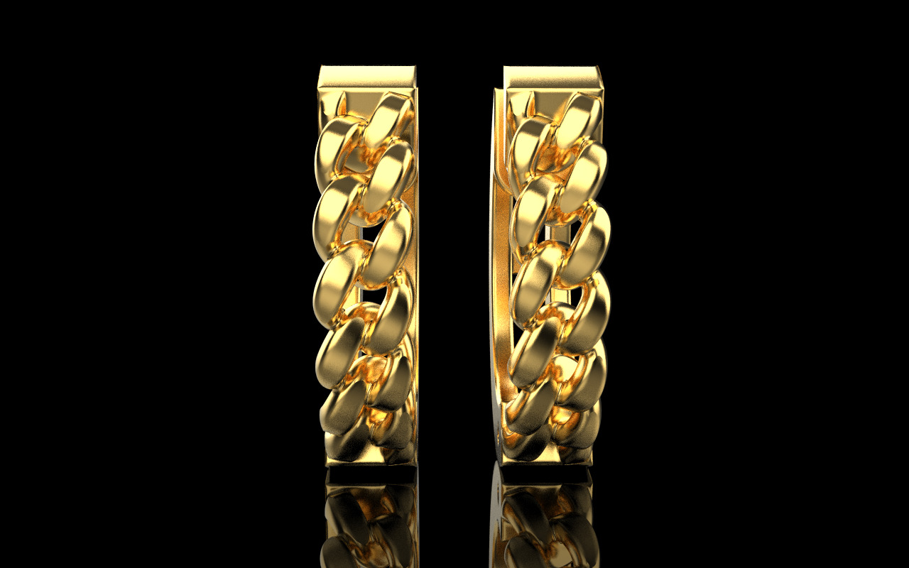 Cuban earring model 1312 3D print model_13