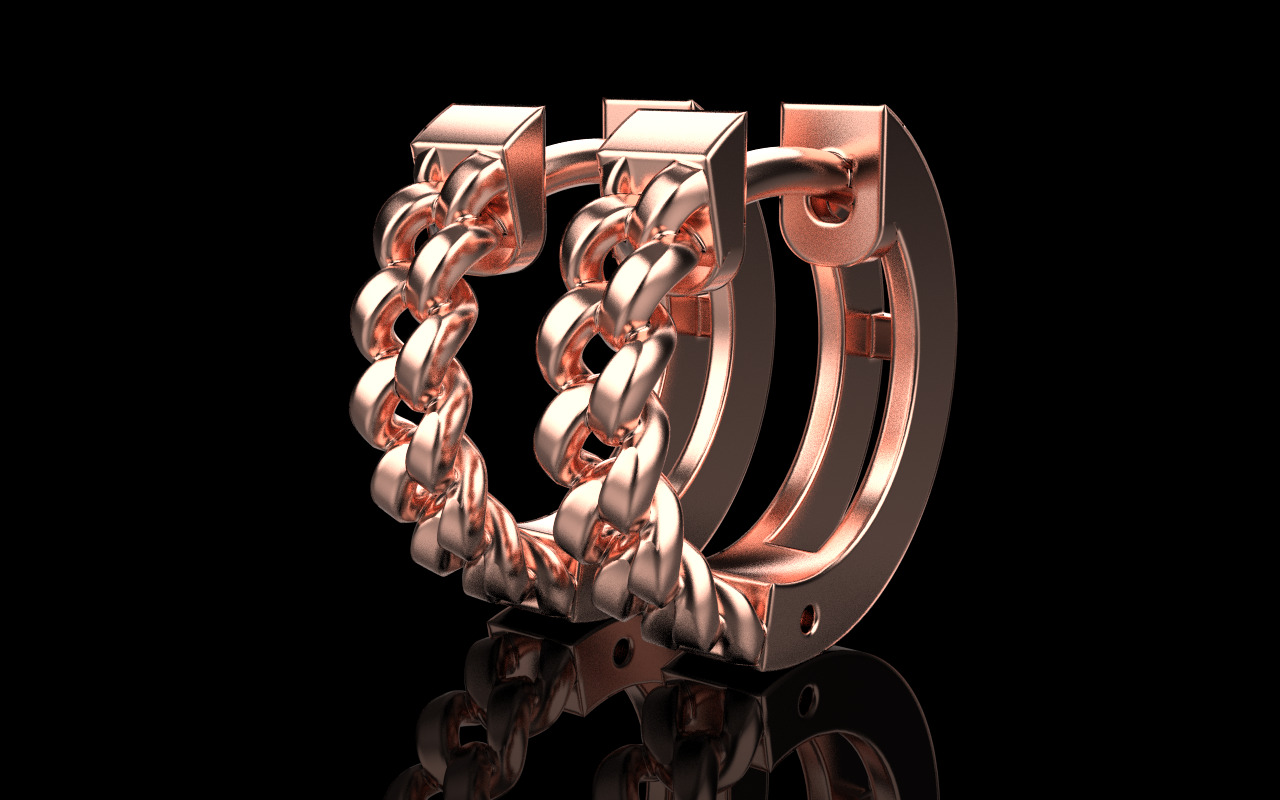 Cuban earring model 1312 3D print model_11