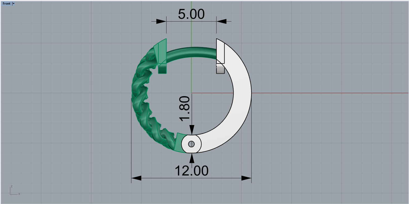 Cuban earring model 1312 3D print model_5