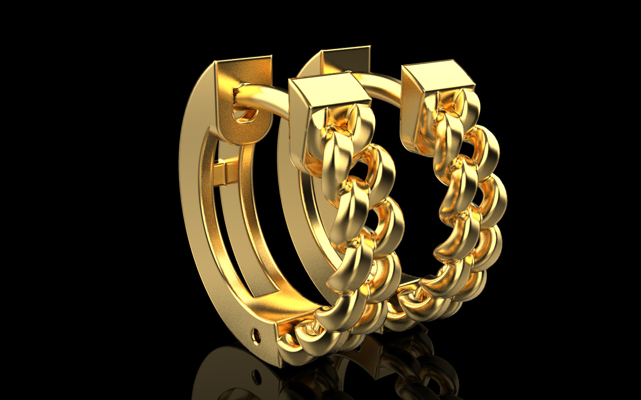 Cuban earring model 1312 3D print model_19