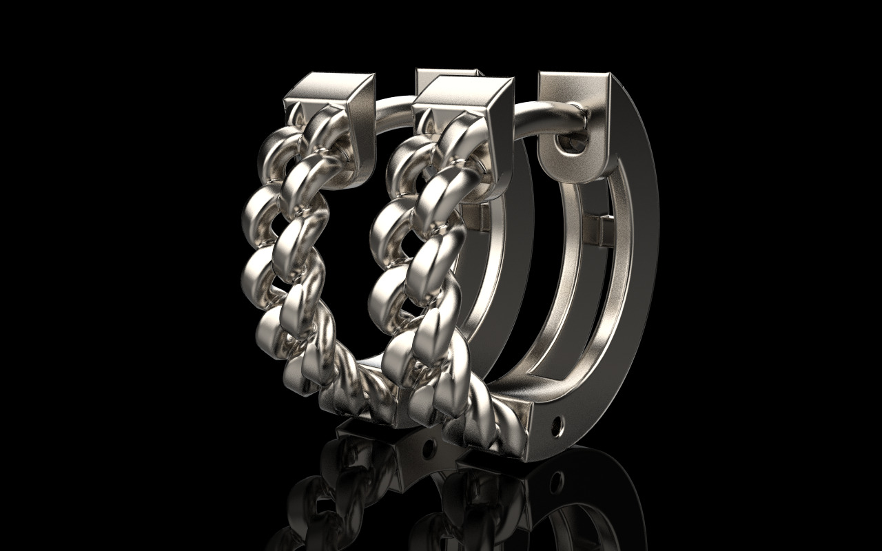 Cuban earring model 1312 3D print model_10