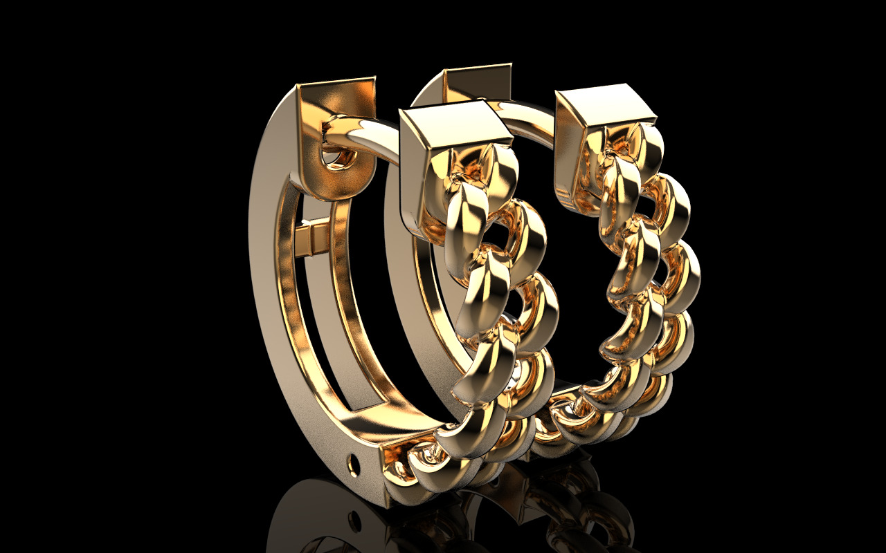 Cuban earring model 1312 3D print model_1