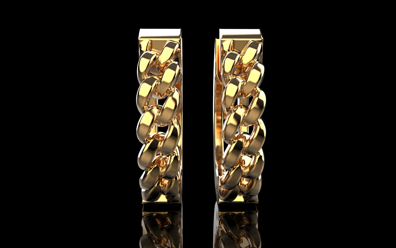 Cuban earring model 1312 3D print model_14