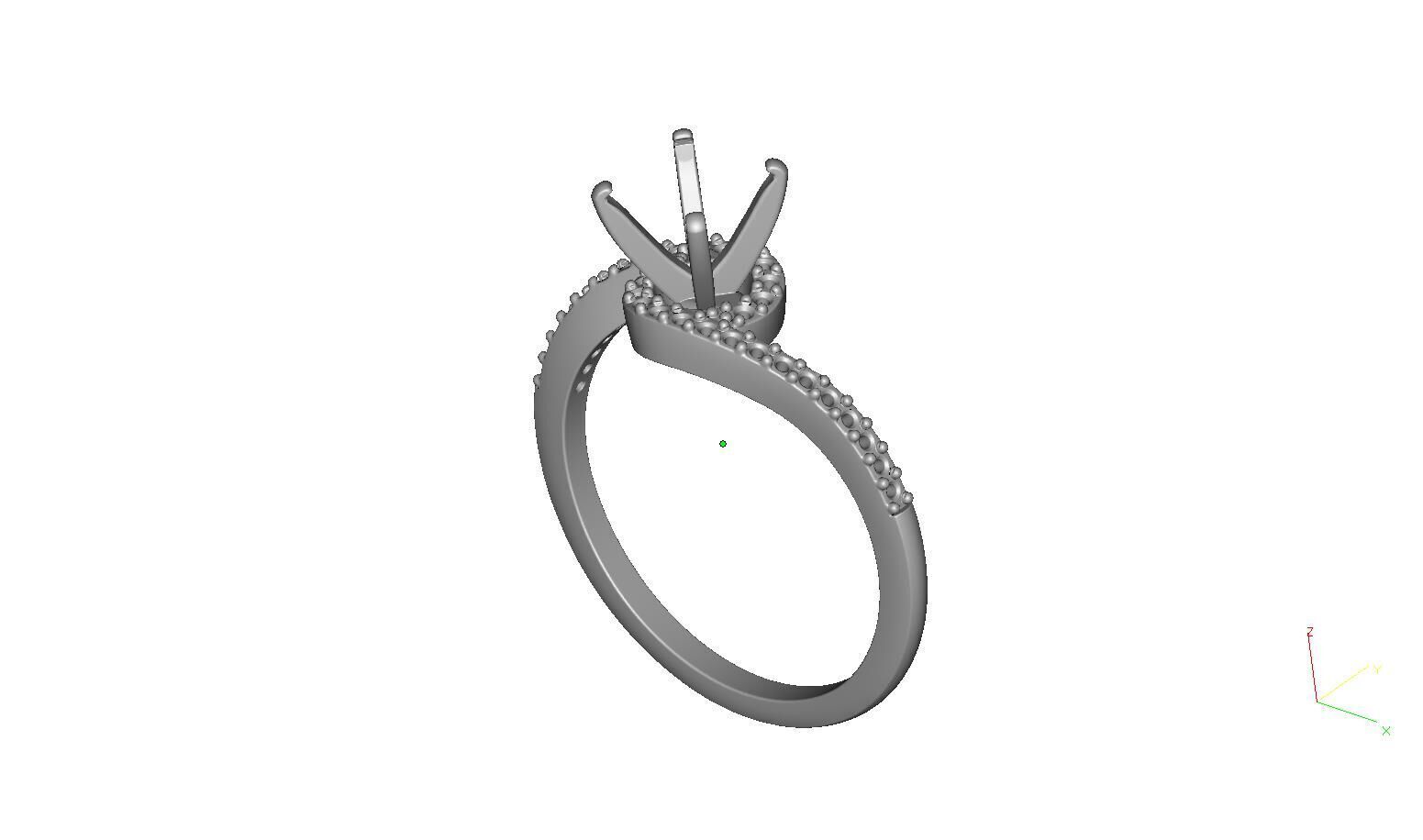 Ring 5382- Engagement and wedding 3D print model_6