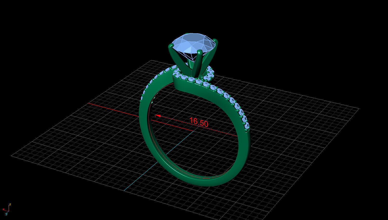 Ring 5382- Engagement and wedding 3D print model_3